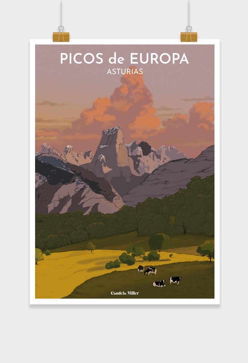 Póster de Asturias "Picos de Europa"