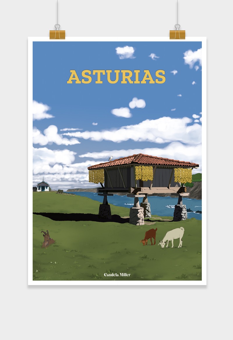 Póster de Asturias "Hórreo"